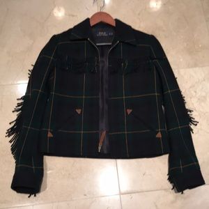 Polo Ralph Lauren wool dropped blazer with fringe